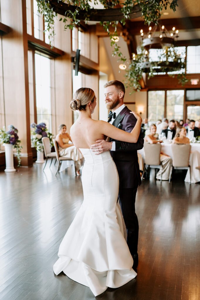 romantic wedding couple dancing